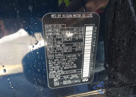 2020 Infiniti Qx50 Luxe from USA, damaged, VIN 3PCAJ5M17LF112785